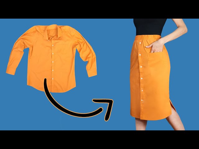 Clever sewing idea - how to transform an old shirt into a style skirt easily! Miarti 🧵✂️