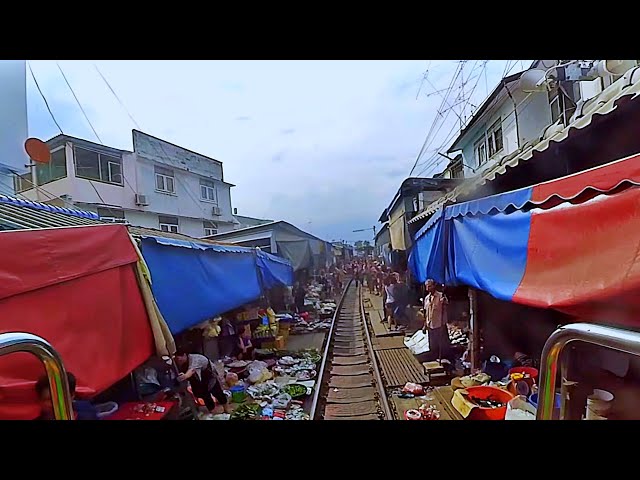 🔴 THAILAND LIVE TRAIN 24/7&LIVE CHAT Cab Ride to Mae Klong Railway Market! Train Driver's Live View