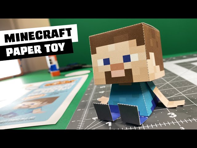 MINECRAFT Papertoy Tutorial - Easy DIY Steve Papercraft - Minecraft Craftables - Kooky Craftables