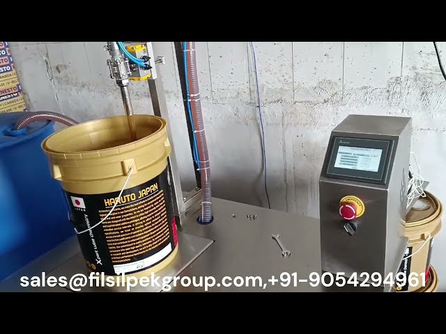 Semi Automatic #lubricantoil Bucket Filling Machine ,Filsilpek- +919054294961