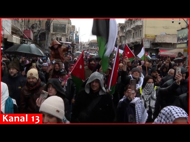 Thousands of people took to streets in Amman to protest Trump’s proposal for Gaza