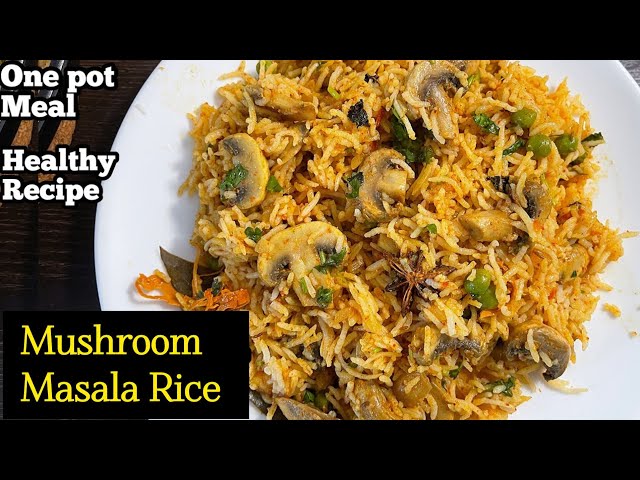 Mushroom Rice | spicy mushroom masala rice recipe | kalan biryani recipe | Mushroom biryani