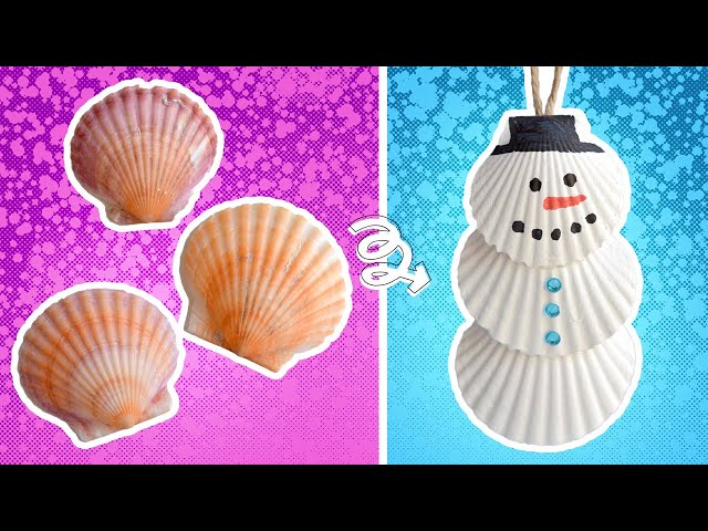 How to Make Seashell Snowman Ornaments