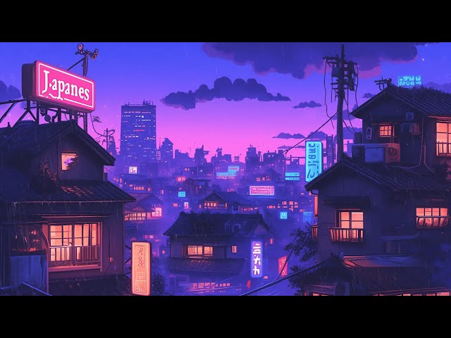 1980s & 90s Lofi Hip Hop Beats 🎼 Nostalgic Vibes & Retro Japanese Town Ambience 🌆 Lofi Rain Playlist