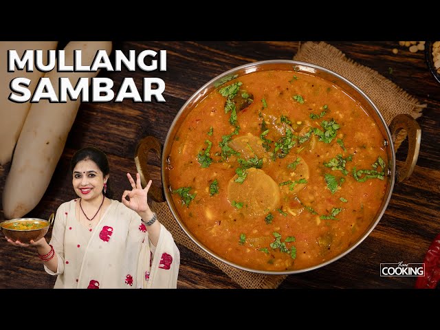 Mullangi sambar | Radish Sambar Recipe | South Indian Sambar Recipe | Lunch Recipes | Sambar Recipe