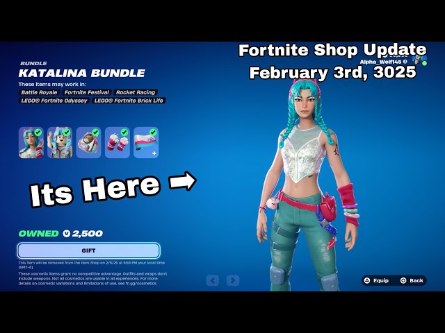 Fortnite: Item Shop Review [february 3rd, 2025] (Fortnite Chapter 6) Katalina is now here!