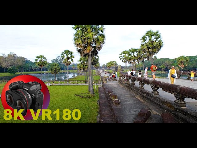 ANGKOR WAT main Courtyard where people watch the sunrise 8K 4K VR180 3D (Travel Videos ASMR Music)