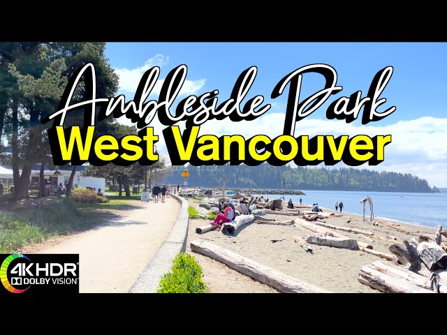 West Vancouver Spring Walk - Ambleside Park 🇨🇦  B.C Canada, Virtual Walking Around, 4K HDR 60fps