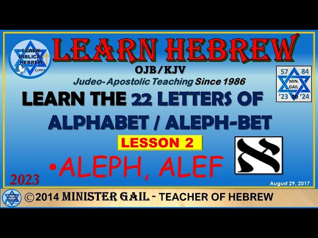 BIBLICAL HEBREW- Lesson 2, ALEPH. 2021, by  #learnhebrewministergail #hebrew #aleph