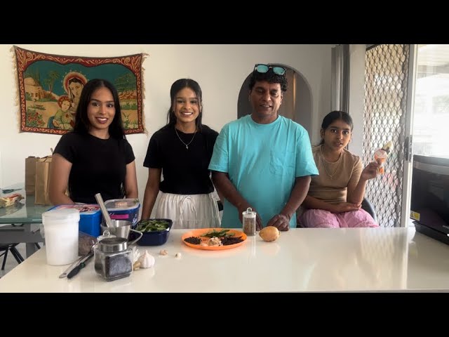 Fiji-style cooking and eating rasam with rooster curry,  lemon cheesecake and water Melon juice