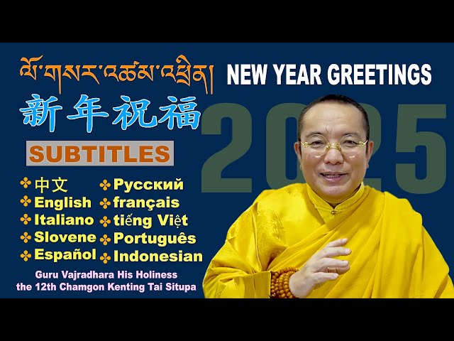 ཕྱི་ལོ་བསུ་བའི་འཚམ་འཕྲིན། 2025 New Year Greetings | 新年祝福 | MULTI-SUB | HH Chamgon Kenting Tai Situpa