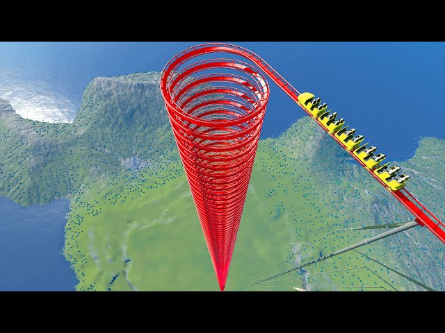 3500 FT Spiral Down Roller Coaster – Planet Coaster