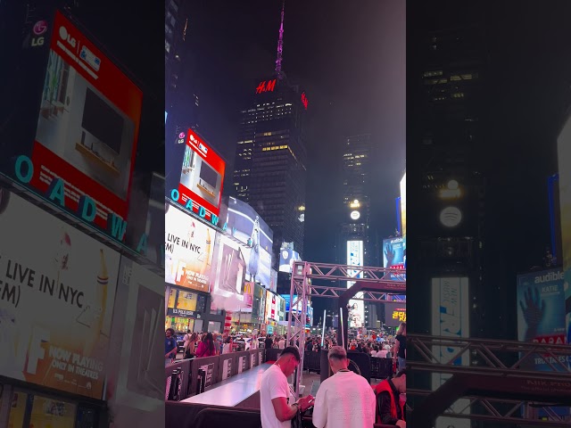 Walking time square new york city