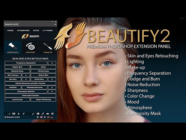 Beautify Panel 2 | Premium Photoshop Retouching Extension Panel