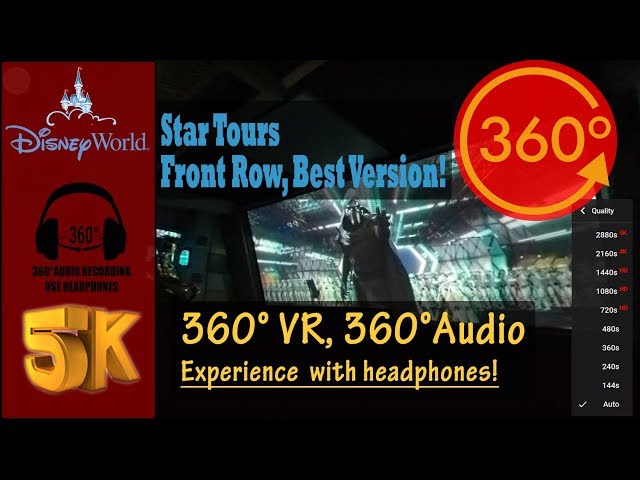 [5K 360°, 360° Audio] Star Tours - The Adventure Continues Immersive VR - Hollywood Studios