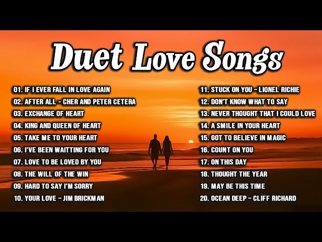 Best Duets Songs Male And Female 80's 90's ( Lyric )- 50 Romantic Duet Love Songs Of All Time