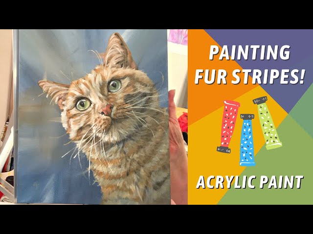 LEARNING HOW TO PAINT A CAT! Orange Striped Cat Portrait! By: Annie Troe