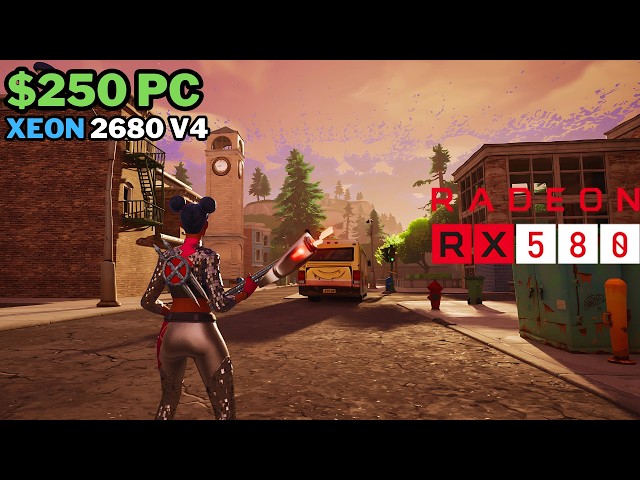 OG Fortnite Season 2 On A $250 PC | Xeon 2680 V4 + RX 580 8GB (2048SP) | 1080P Low - Epic Benchmark