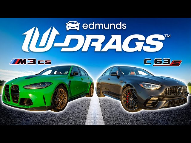 U-DRAGS RACE: Mercedes-AMG C 63 S E Performance vs. BMW M3 CS | Quarter Mile, Handling & More