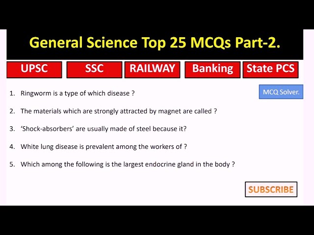 General Science Questions and Answers | Top 25 MCQs for competitive exams| Imp for all Govt exams