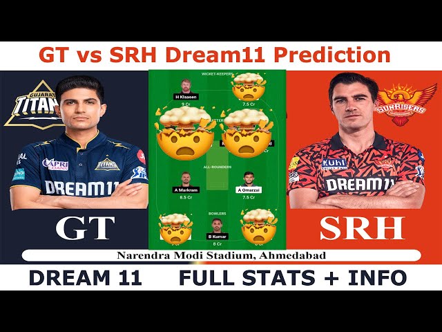 GT Vs SRH Dream11 Prediction, GT Vs SRH Dream11 Team, GT Vs SRH Dream11 Prediction Today