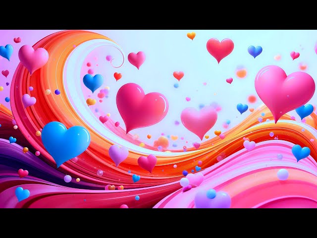 ❤️ Valentine's Day Hearts TV Screensaver 4K | No Sound | Copyright Free Background Video ❤️