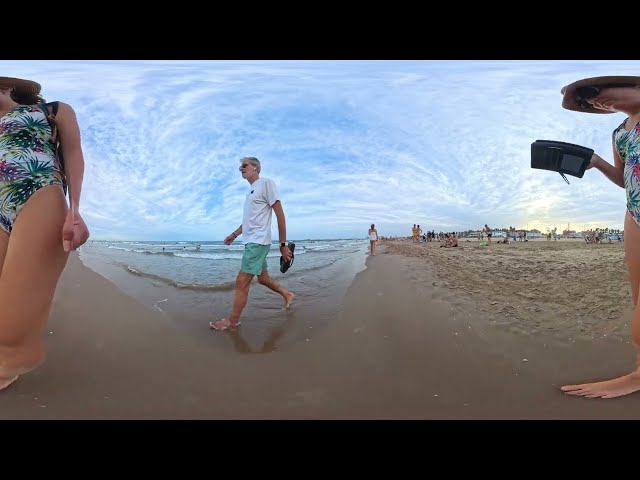 VR360 8K | Beach Walking |3D Walk along the Beach Malvarrosa | 15 06 2024