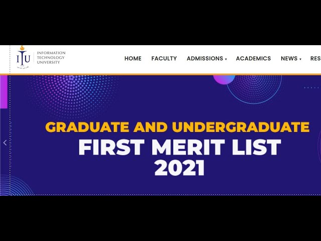 ITU MS ELECTRICAL ENGINEERING 1st MERIT LIST 2021