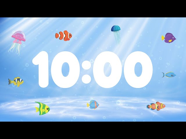 10 Minute Countdown Timer for Kids with Alarm and Fun Music | Under the Sea 🐟