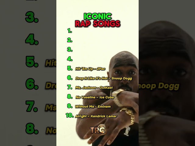 ICONIC RAP SONGS! (Part 1) #rap #kendricklamar #hiphop #iconic #song #2pac #eminem #music #outkast