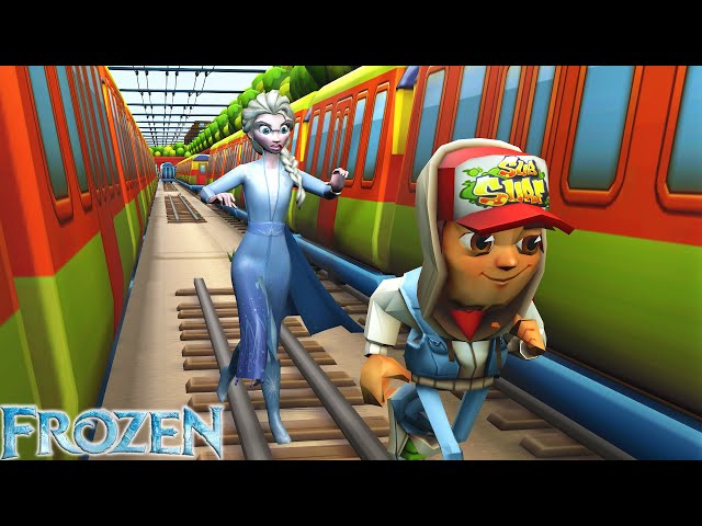 Frozen Elsa vs Subway Surfers