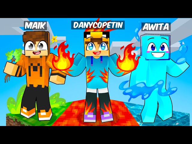 ¡MINECRAFT pero CONSEGUIMOS Una VIDA ELEMENTAL🔥💧⚡ | Danycopetin en MINECRAFT🔥💧⚡