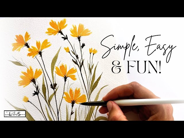 ATTENTION BEGINNERS!! 🤩 You HAVE to See This! EASY Beginner-Friendly Watercolor Wildflowers!