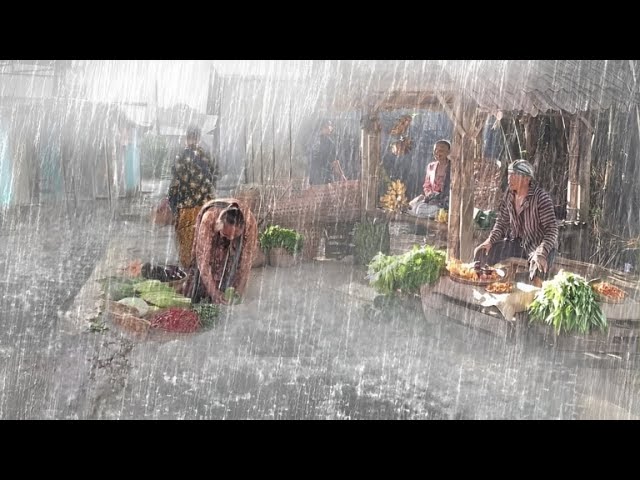 Rainstorm & Thunder in a Peaceful Village 🌧️ Walking in the Rain for Deep Relaxation & Sleep Sounds