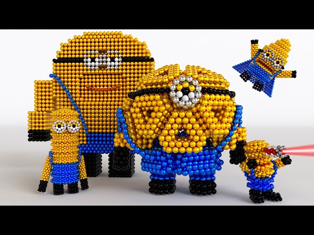 Making Mega Minions with Magnetic Balls (Jerry, Dave, Tim, Gus y Mel) DESPICABLE ME 4