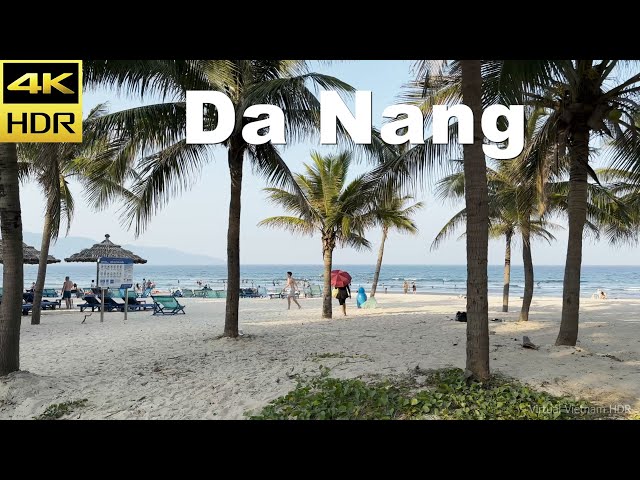 4K HDR | Da Nang Promenade & Beach - Vietnam Walking Tour 2023 | With Captions & Binaural Sound