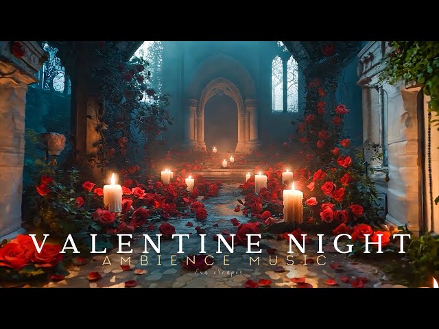 Valentine Night Ambience | Dark Academia Piano & Romantic Jazz