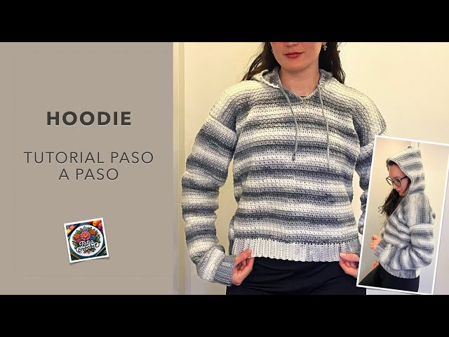 Suéter con capucha a crochet 🧶 | Hoodie Paso a Paso