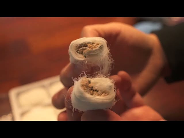 Dragon's Beard Candy - Whispy Honey strands - Korean Street Food filled with nuts (꿀타래)