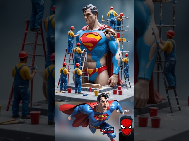 Superheroes But Statue Construction 🥰 ✅ Marvel & DC-All Characters #avengers #shorts #dc