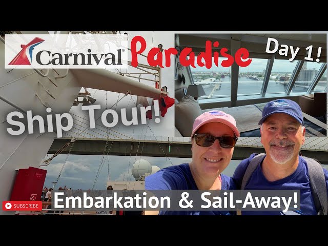 Carnival Paradise Day-1 Embarkation | Tampa Sail-Away!! | Ship Tour! | Skyway Bridge!