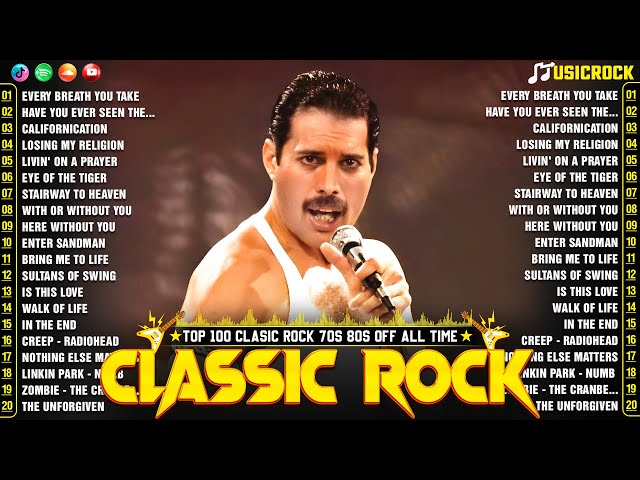 Best Classic Rock Songs Of 70s 80s 90s⚡Queen, Bon Jovi, ACDC, Metallica, Nivrana, Guns N Roses, U2