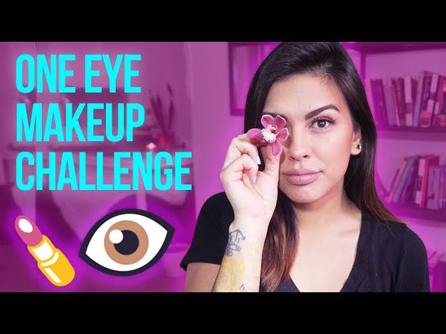 Full Face Using One Eye Makeup Challenge | HISSYFIT