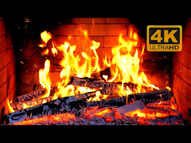 FIREPLACE 4K 🔥 Fireplace video with Burning Logs & Fire Sounds