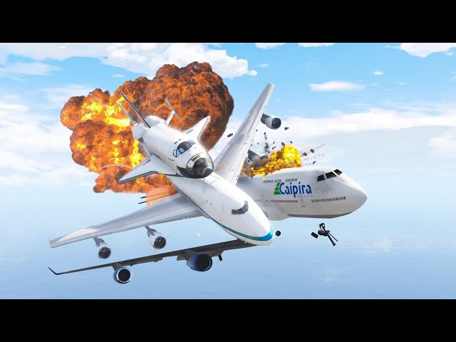 GTA 5 Emergency Landing On Water (Bird Strike) Plane crash movie