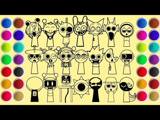 How To Draw and Color All Sprunki Character (Horror - Phase 2) - Incredibox Sprunki - Sand Painting