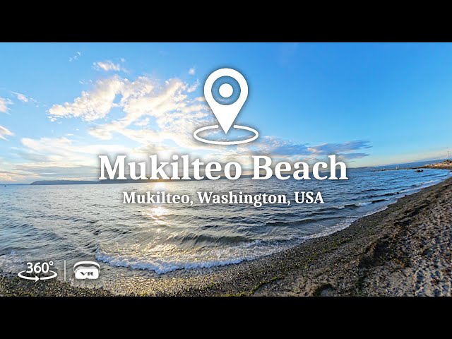 Explore an immersive 360° VR experience of Mukilteo Beach in Mukilteo, Washington, USA!