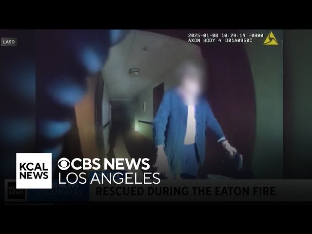 Video shows moments LASD deputies find 100-year-old woman inside evacuated building near Eaton Fire