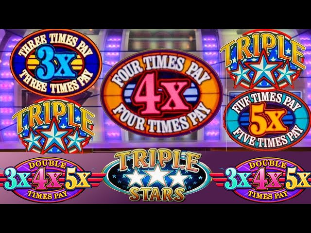 Old School Double 3X4X5X Times Pay and Triple Stars 3 Reel Casino Classic Slots