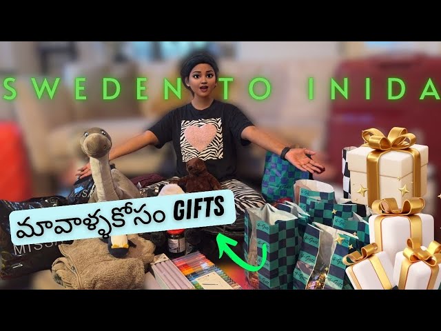 Travelling from Sweden 🇸🇪 to INDIA | Ma family kosam gifts 🎁 konna | packing to india